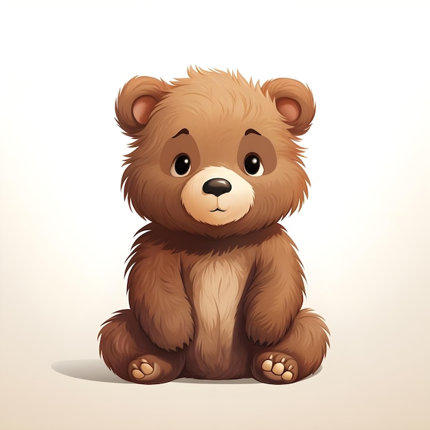 Illustrazione della scheda flash dell'orso simpatico cartone animato