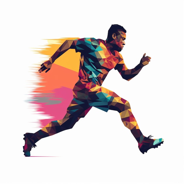 illustrazione della silhouette del giocatore di calcio a disegno piatto