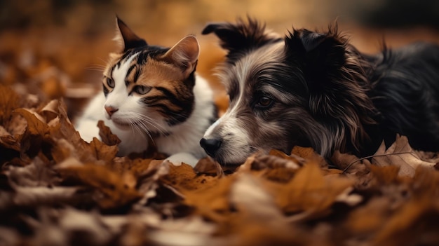 Illustrazione della solidarietà di cani e gatti