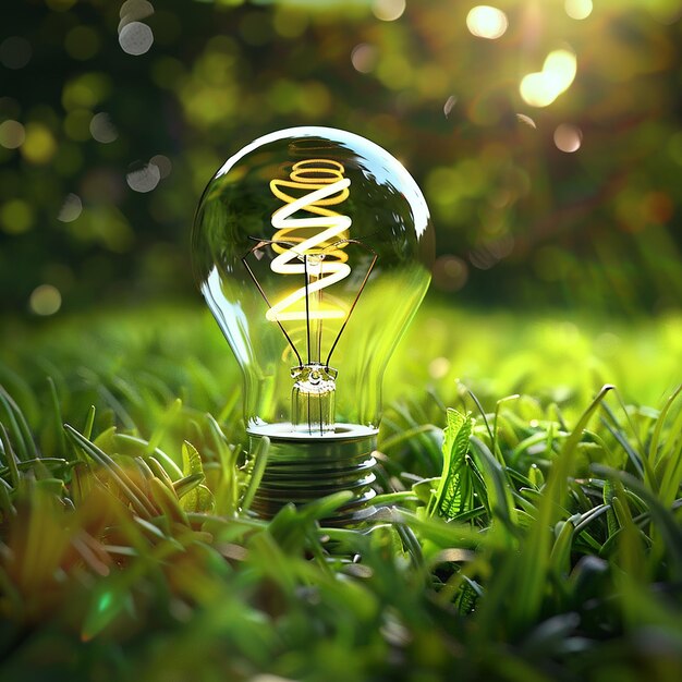 Illustrazione della sostenibilità Dynamic 3D LED Light Bulb Design