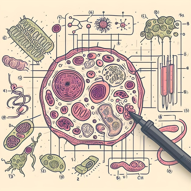 Illustrazione della struttura cellulare delle piante