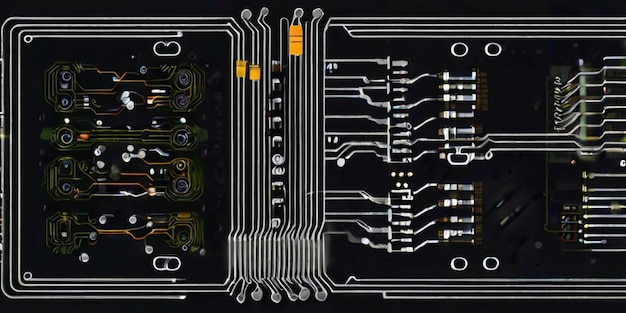 Illustrazione della tecnologia di base della scheda a circuiti vettoriali