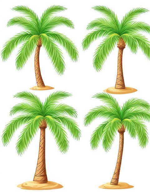 Illustrazione delle palme su un vettore di sfondo bianco