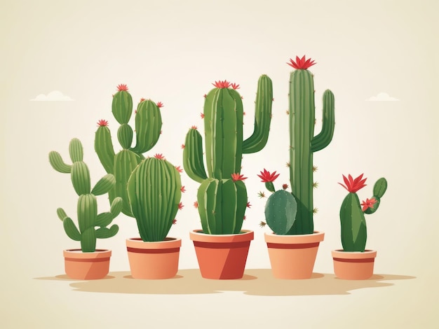 illustrazione delle piante di cactus