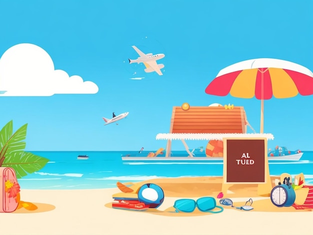 Illustrazione delle vacanze estive per viaggiare