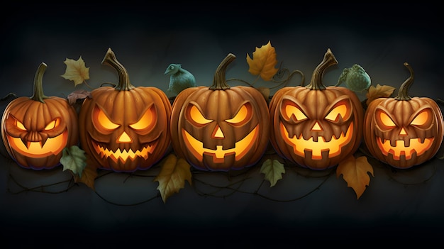 Illustrazione delle zucche di Halloween jackolantern 1