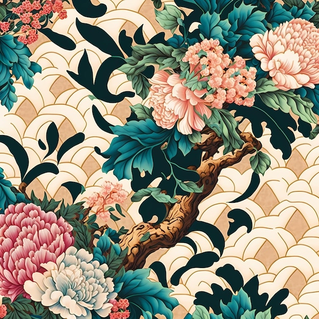 Illustrazione dello sfondo del modello di arte giapponese, del design della cultura tradizionale e orientale