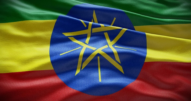 Illustrazione dello sfondo della bandiera nazionale dell'Etiopia Simbolo del paese