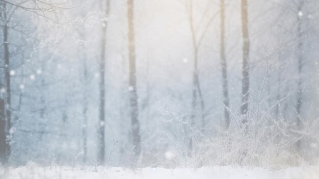 Illustrazione dello sfondo della foresta di Natale invernale AI GenerativexA