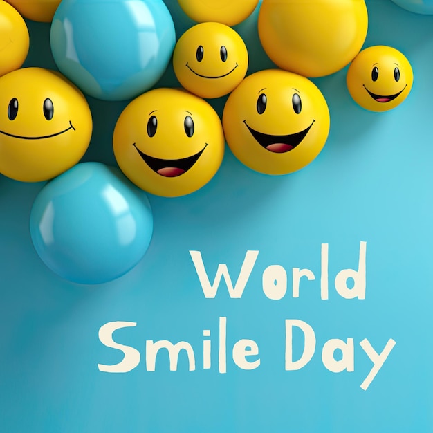 Illustrazione dello sfondo della Giornata Mondiale del Sorriso con il sorriso felice del pianeta Terra
