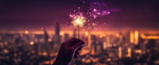 Illustrazione dello sfondo di Capodanno Sparkler AI GenerativexA