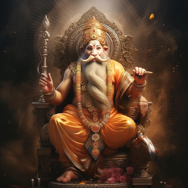 Illustrazione dello sfondo di Ganesha per Happy Ganesh Chaturthi festival dell'India Generative Ai