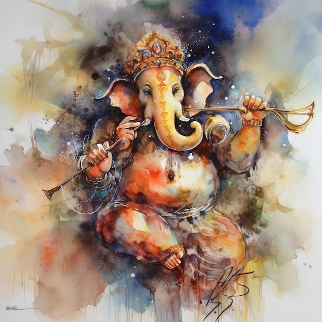 Illustrazione dello sfondo di Lord Ganpati per Ganesh Chaturthi