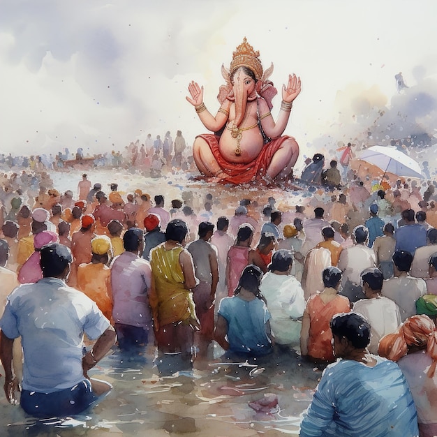 Illustrazione dello sfondo di Lord Ganpati per Ganesh Chaturthi