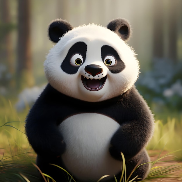 Illustrazione dello sfondo Panda felice