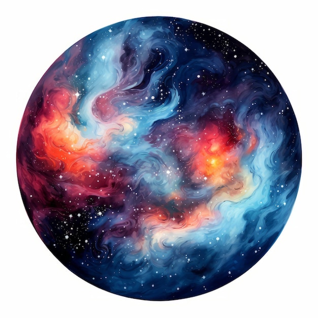 Illustrazione dello spazio cosmico con pianeti stelle nebulosa e galassia