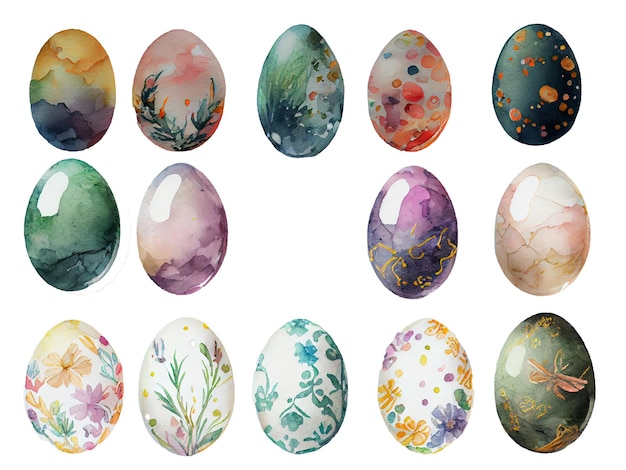 Illustrazione dello stile dell'acquerello di tiraggio della mano delle uova di pasqua