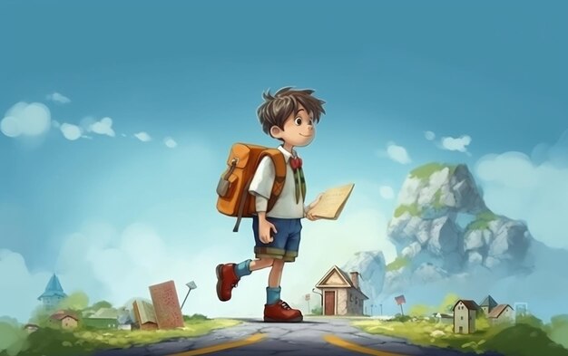 Illustrazione dello studente che torna a scuola