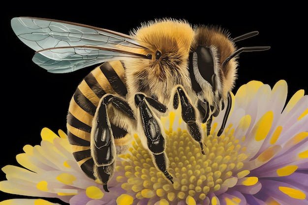 Illustrazione dettagliata che mostra la bellezza e la complessità delle api