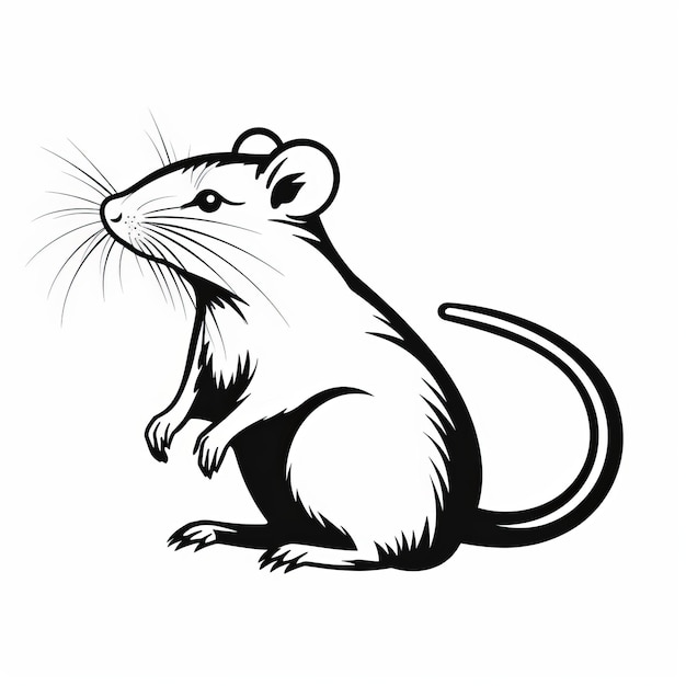 Illustrazione dettagliata di ratti in bianco e nero con illuminazione realistica