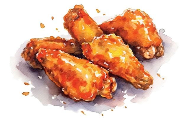Illustrazione di ali di pollo Illustrazione di cibo IA generativa