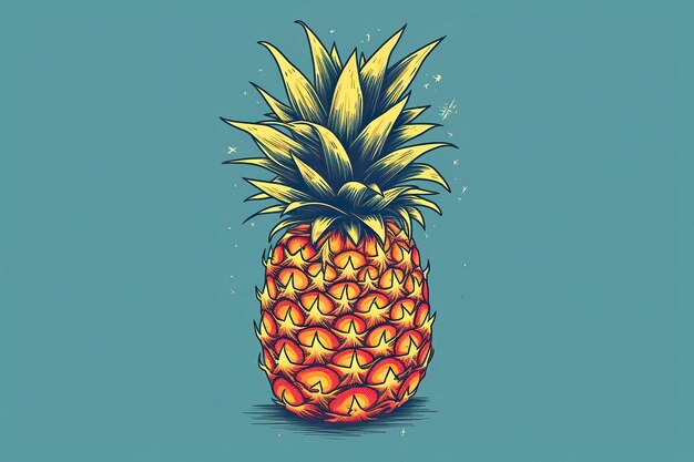 illustrazione di ananas illustrazione di frutta AI generativa