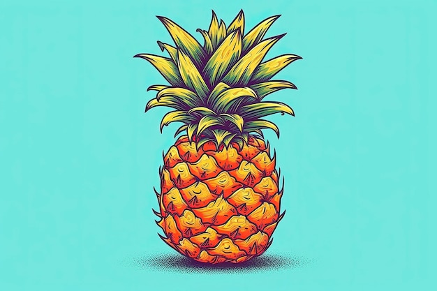 illustrazione di ananas illustrazione di frutta AI generativa