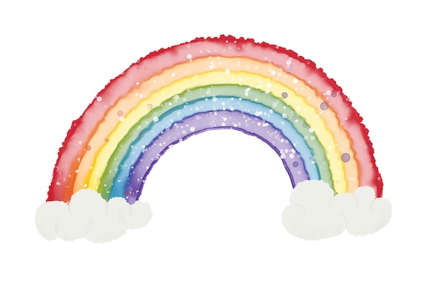 Illustrazione di arcobaleno e nuvole