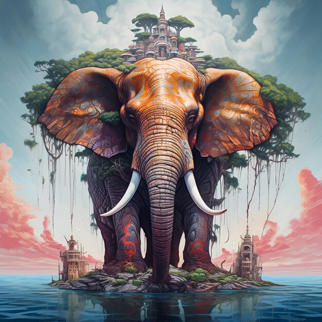 Illustrazione di arte dell'elefante