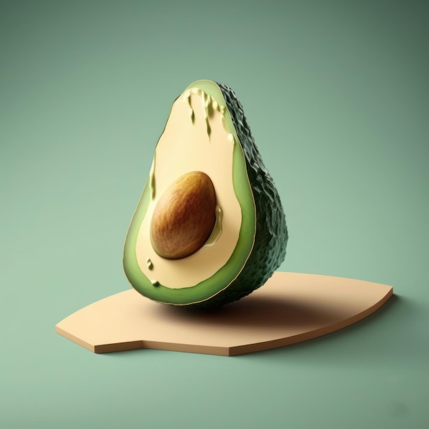 Illustrazione di avocado verde isolato su sfondo neutro