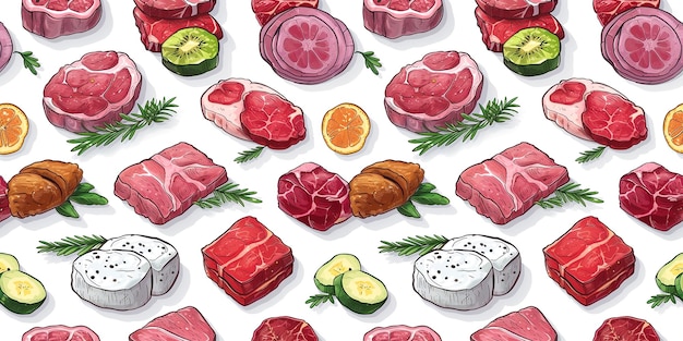 Illustrazione di banner ampio di pubblicità di ristoranti di alimentari