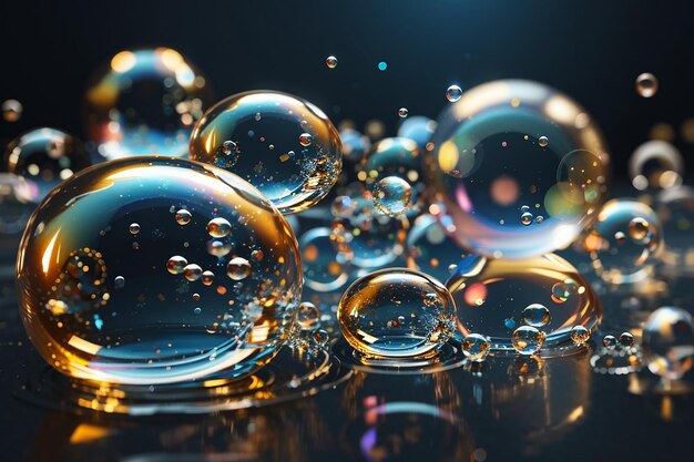 Illustrazione di bolle di sapone con riflesso