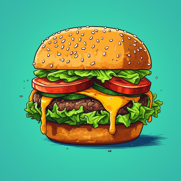 Illustrazione di Burger in stile fumetto