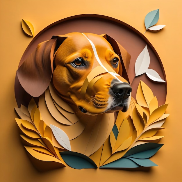 Illustrazione di cani carini in stile vettoriale di origami per la progettazione di magliette e la decorazione della casa