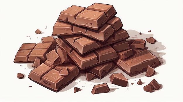 Illustrazione di caramelle al cioccolato dolce del fumetto disegnato a mano