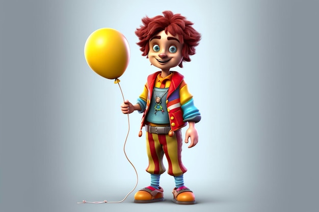 illustrazione di cartone animato ragazzo carino vestito da clown