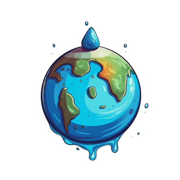 Illustrazione di cartoni animati della Giornata Mondiale dell'Acqua