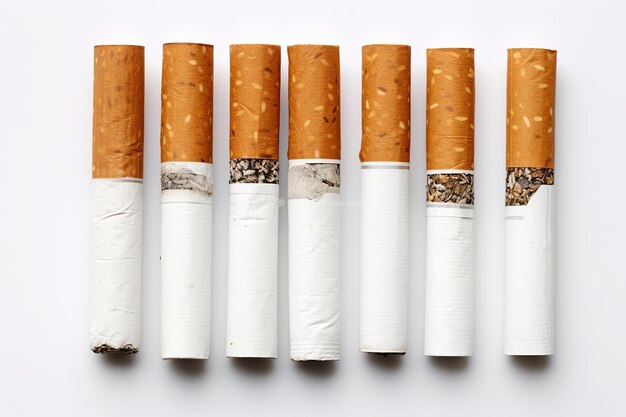 illustrazione di Cinque pezzi di sigarette sfondo bianco