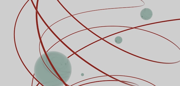 Illustrazione di curve di sfondo astratte e palle 3D