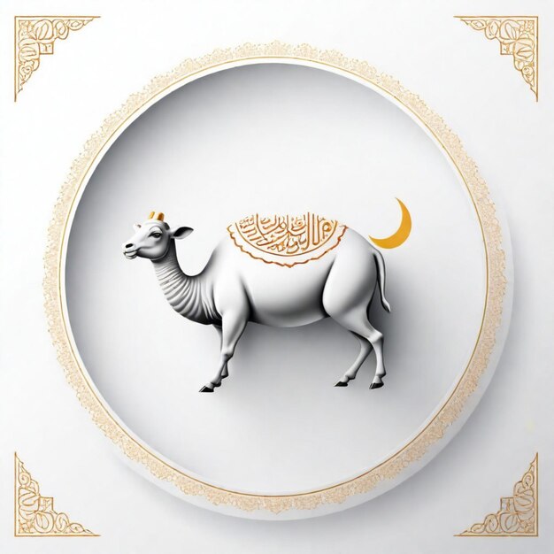 Illustrazione di design EID AL ADHA su sfondo bianco