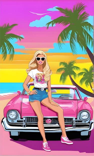 Illustrazione di design piatto immagine Barbie