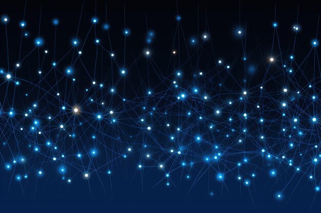 Illustrazione di Diya per la festa di Diwali in India con linee di connessione neurale blu Generative Ai
