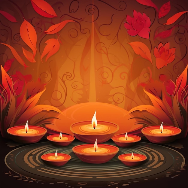 Illustrazione di diya sulla celebrazione di Diwaliindia celebrazione diwali