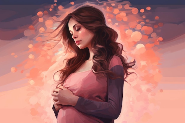 Illustrazione di donna incinta generata