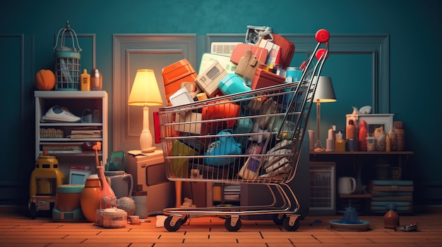 illustrazione di e-commerce consumercart shopping virtuale