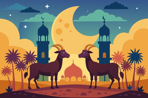 illustrazione di eid aladha illustrazione della capra