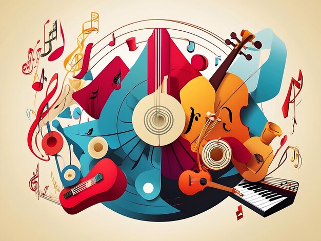 Illustrazione di elementi musicali