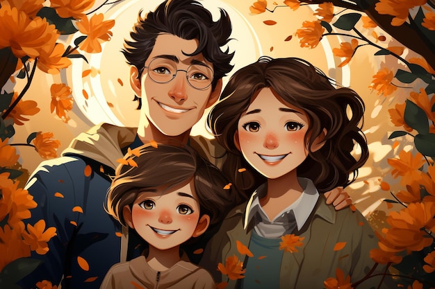 illustrazione di famiglia felice