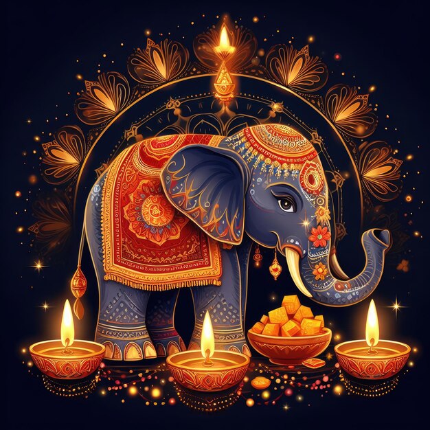 Illustrazione di festa indiana di Diwali