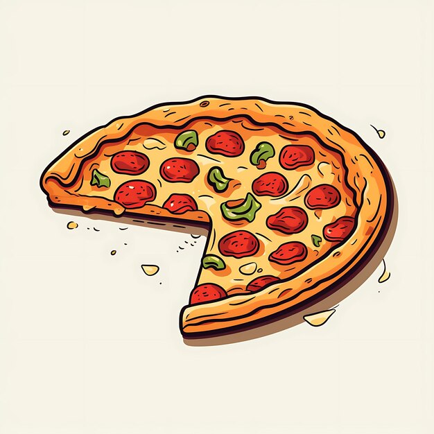 Illustrazione di fette di pizza su sfondo bianco